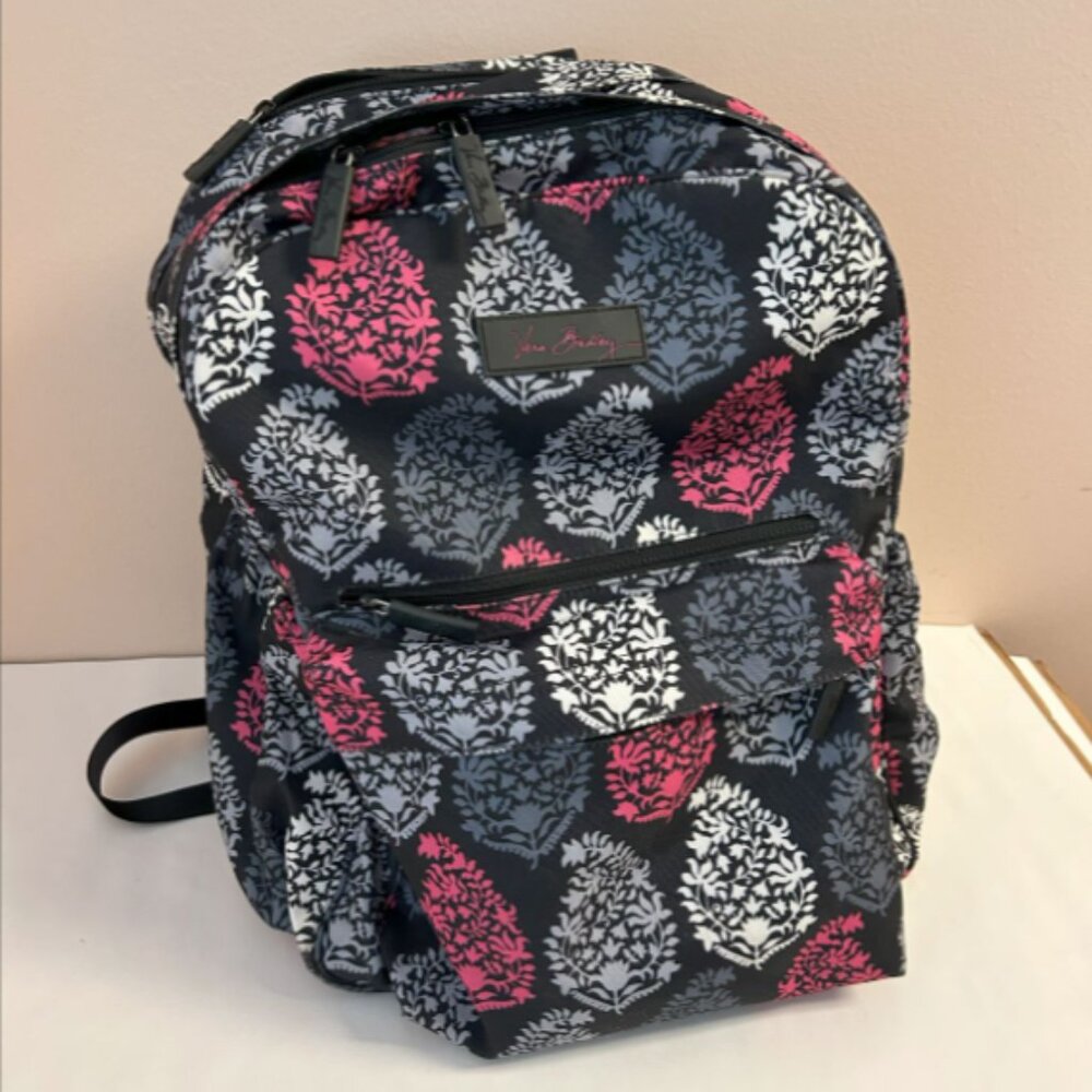 Vera Bradley Black and Pink Large Backpack